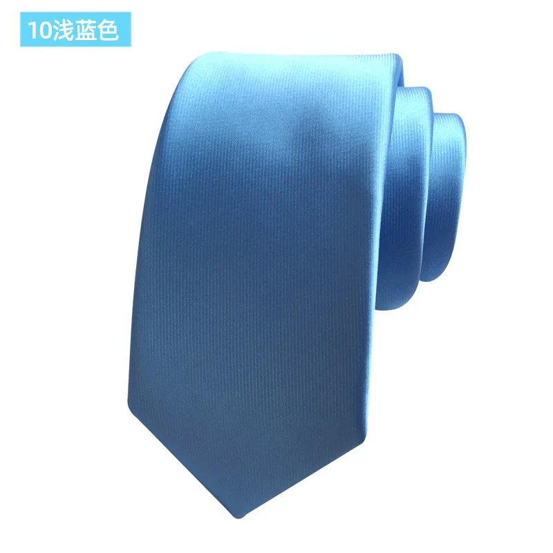 

Solid color small tie men's Korean version 6cm narrow version formal business wedding trendy red blue black tie