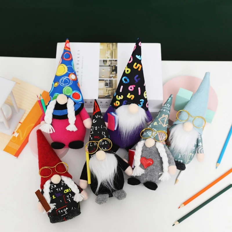 

34YB Teacher Gnome Scandinavian Tomte Nisse Swedish Elf Dwarf Home Farmhouse Kitchen Decor Shelf Tiered Tray Decorations