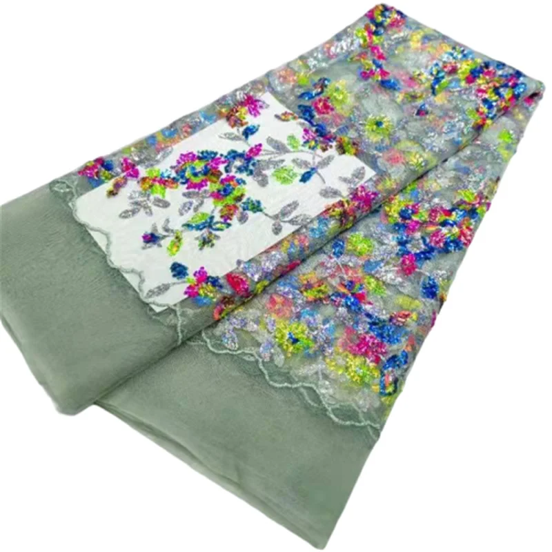 

2021 Высококачественная классическая 3D ткань с цветочным рисунком и элегантной вышивкой для свадебного платья