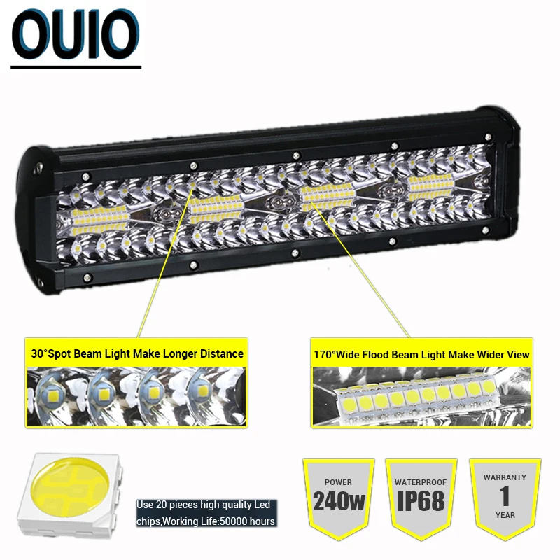 12 дюймов 240 Вт комбинированный Светодиодный прожектор балка точечный В 24 бара