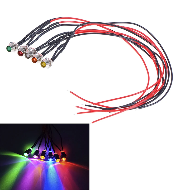 23 5 см 1/4 &quotлампа с проводом 12V светодиодный металлический индикатор Pilot