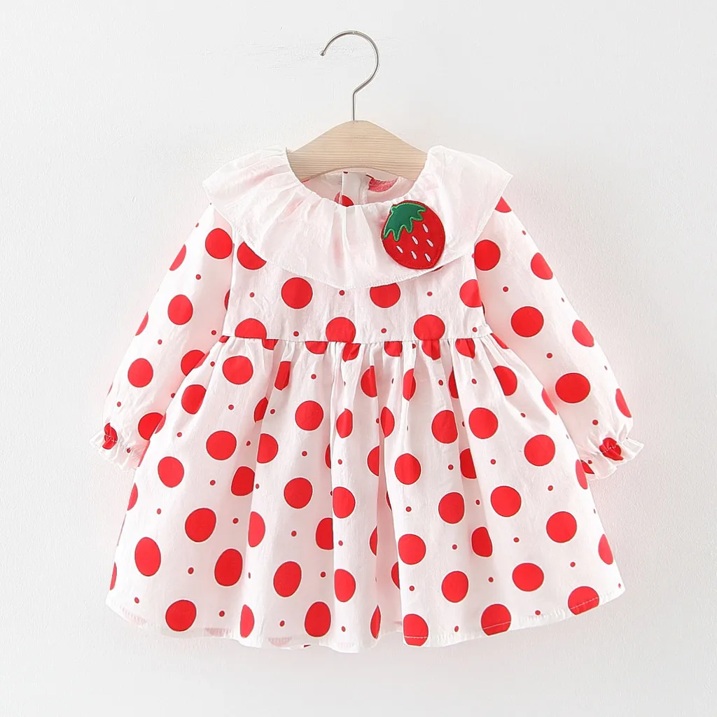 Платье с длинными рукавами для маленьких девочек платье цветочным принтом Vestido