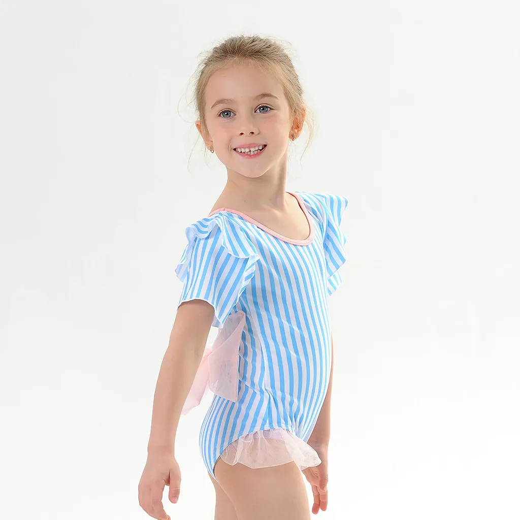 Детский слитный купальник для девочек Летний полосатый детский детская пляжная