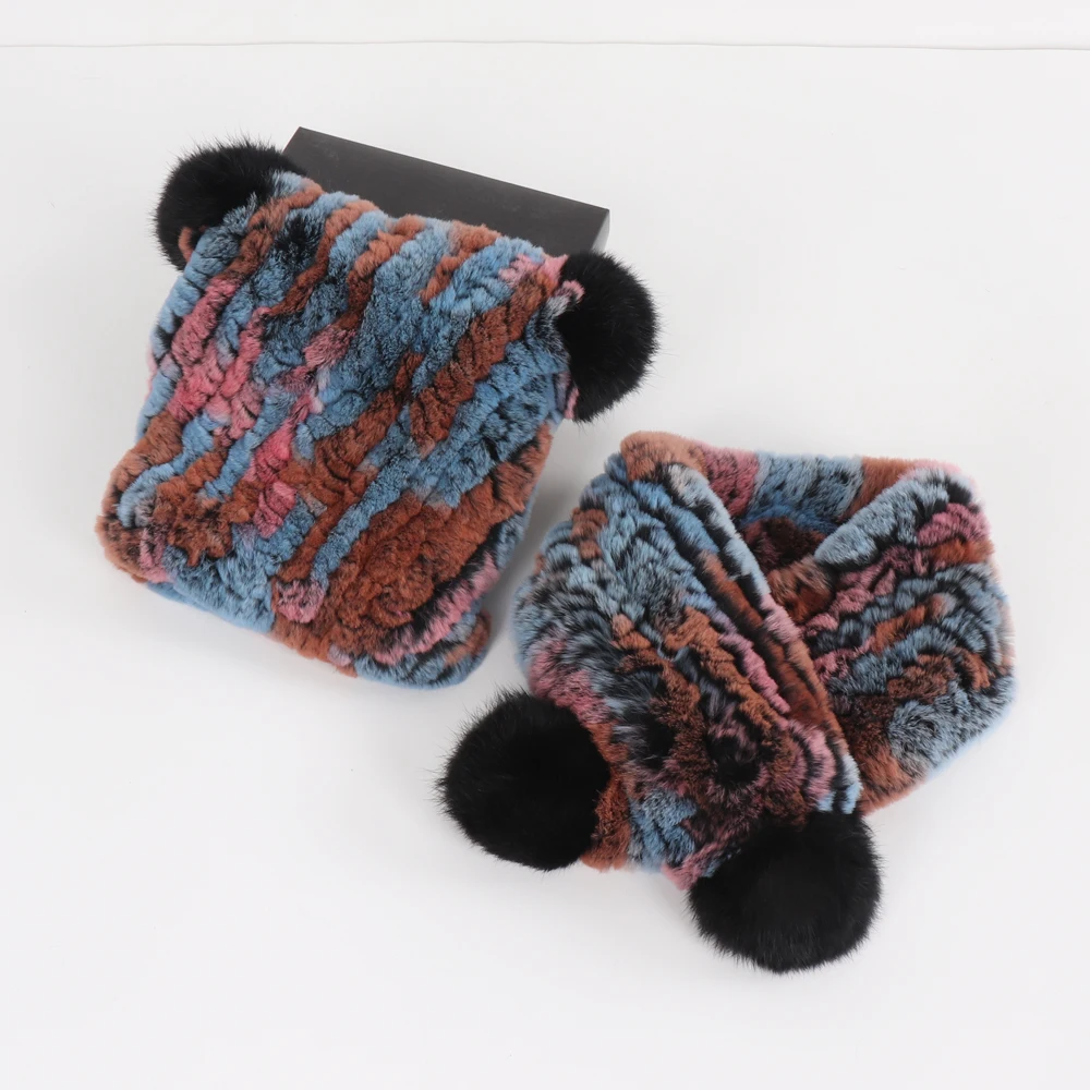 С натуральным мехом для детей шарфы головные уборы наборы российских зима