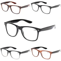 reading glasses spring hinge design classic square frame men and women fashion reader