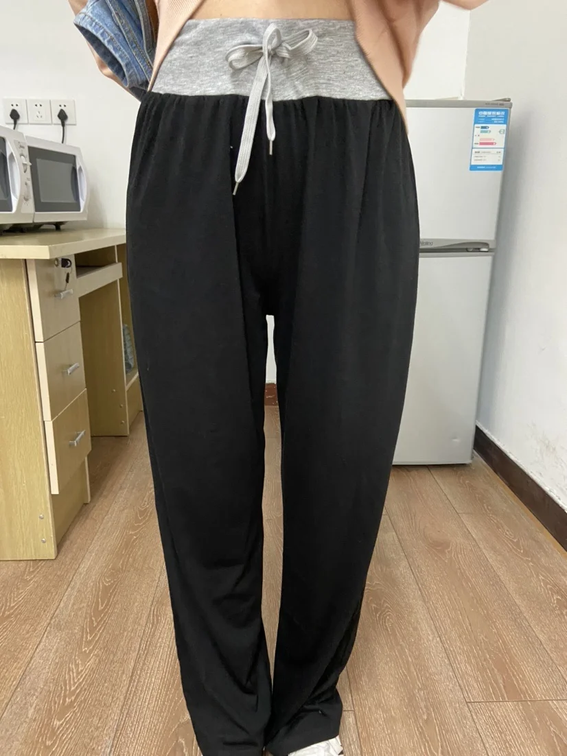 

2021 Wide Leg Running Straight Pants Women High Waist Sweatpants Female Streetwear Joggers Harajuku Oversize Baggy Trousers