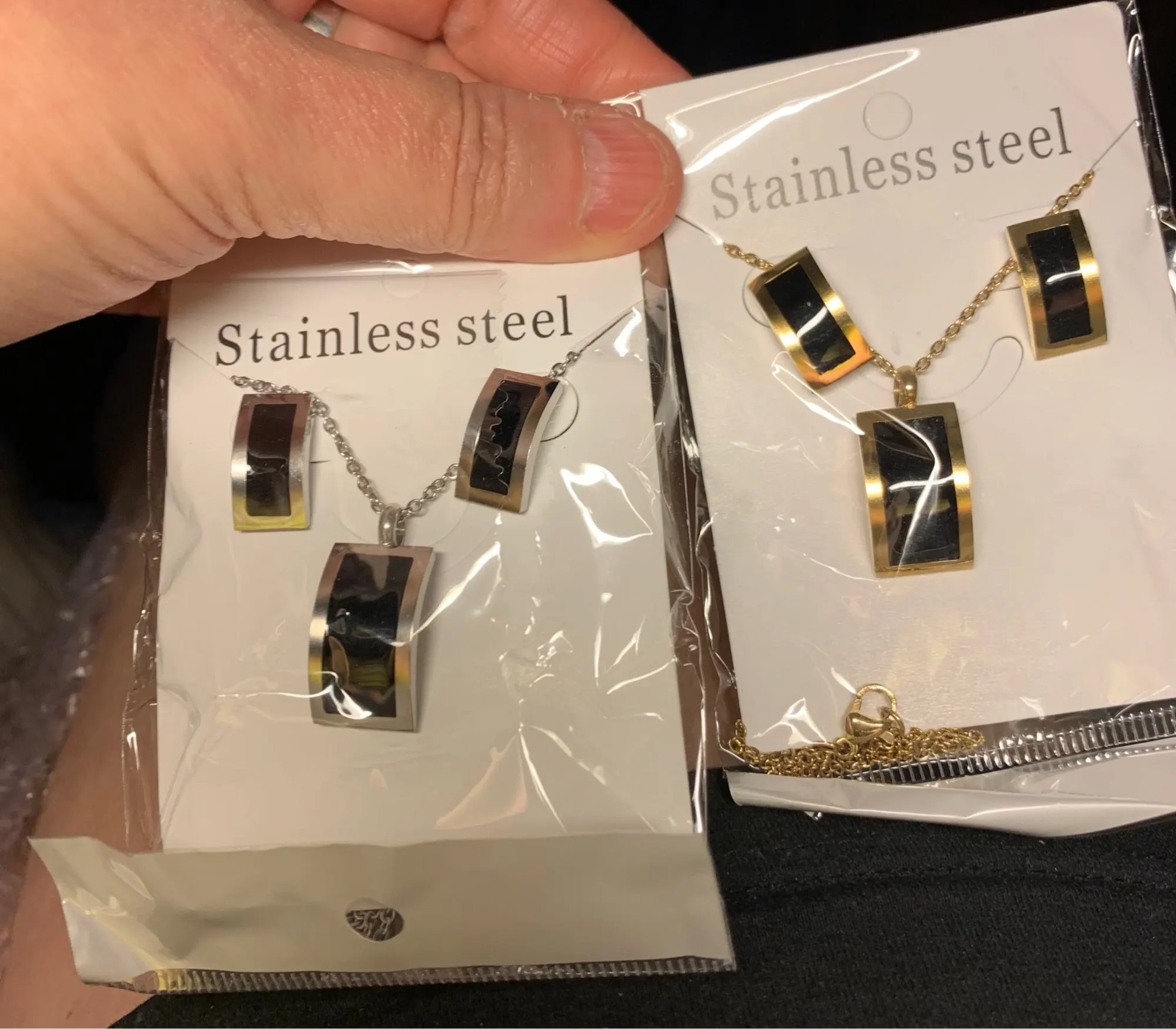 LUXUKISSKIDS Ювелирные наборы из нержавеющей стали с черной ракушкой и бабочкой