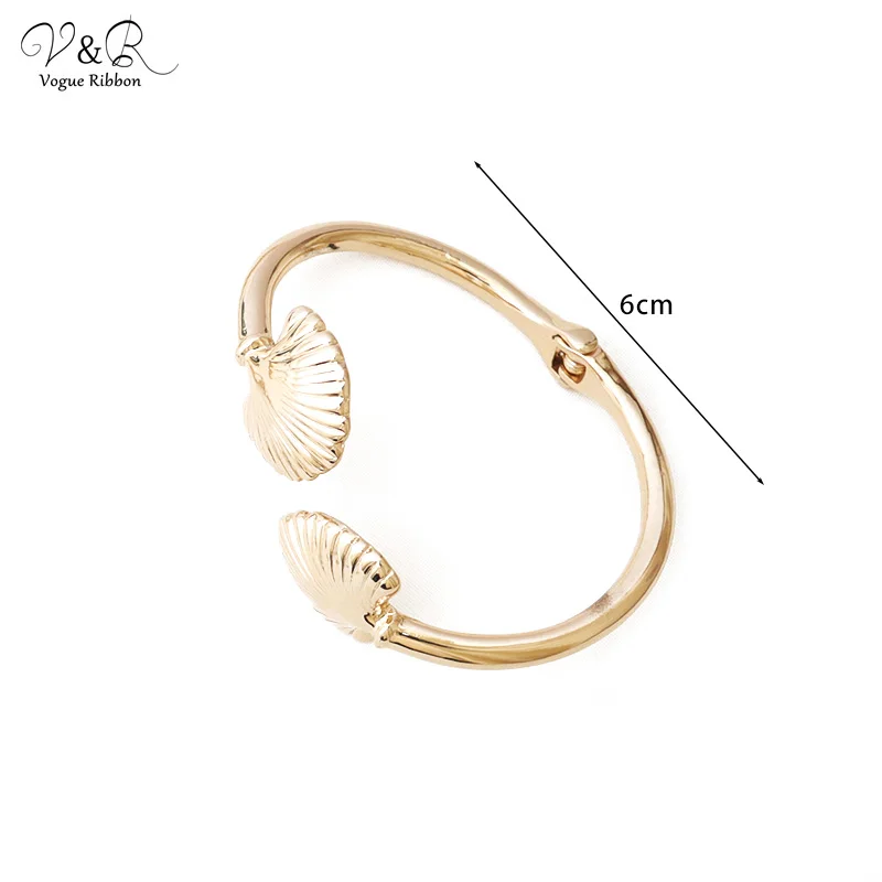 Золотой браслет в виде морской раковины модные ювелирные изделия Открытый