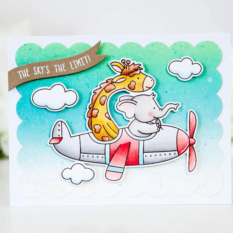 Металлические Вырубные штампы с прозрачными штампами самолёт жираф слон