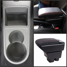 For Skoda Rapid Center console Arm Rest Armrest Box USB Charging heighten Double layer central Store content cup holder ashtray