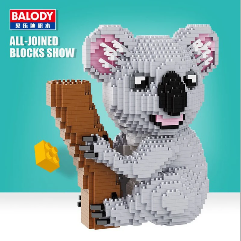 Конструктор Koala из натуральных животных мини кирпичи сделай сам аниме Сборная