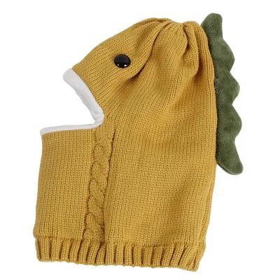 2020 autumn winter knitted hat for baby boy and girl knit dinosaur with scarf kids child children crochet | Детская одежда и обувь