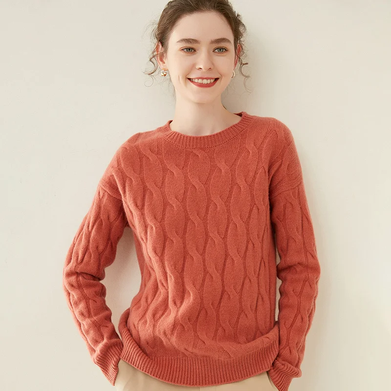 

SHZQ Autumn and Winter New Fashion Ladies Australian Wool Top Bottoming Sweater