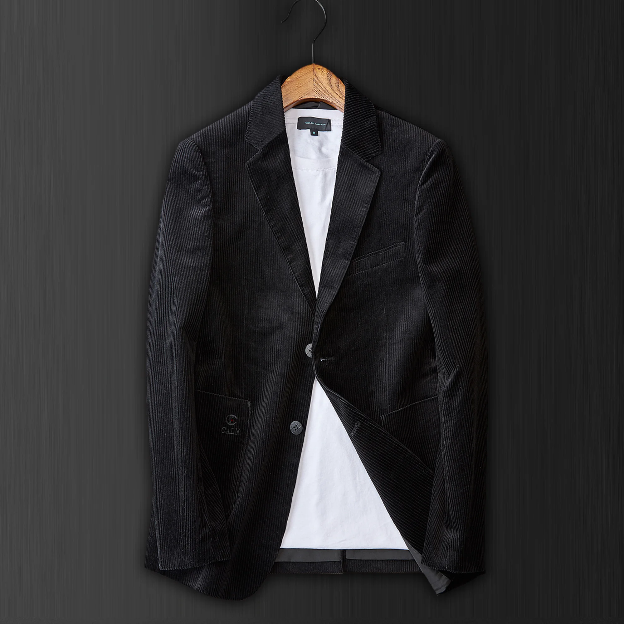 Мужской вельветовый Блейзер винтажная хлопковая куртка повседневный Топ