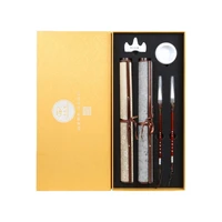 reusable chinese calligraphy water writing cloth brush pen copybook bookmark set