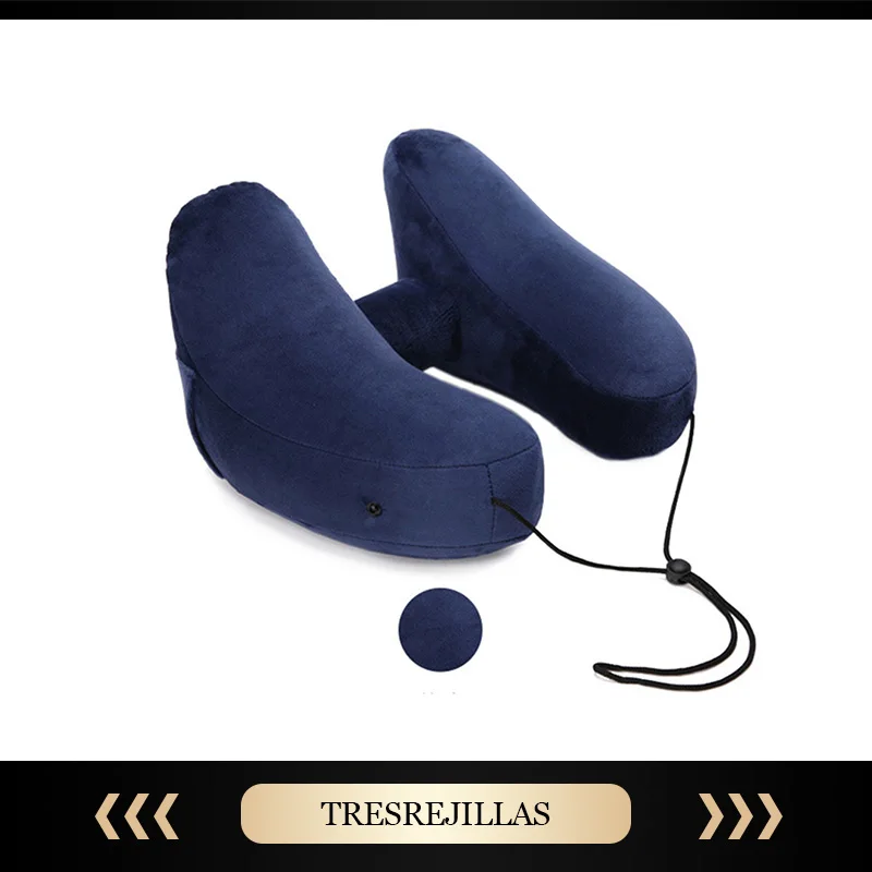 Надувная дорожная подушка в форме буквы H легкая складная для сна на шею