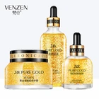 24K золотой набор для ухода за кожей, восстанавливающий ниациamкрем для лица + эссенция жидкость + Сыворотка для глаз осветлять увлажняющий против старения морщин 3 шт.