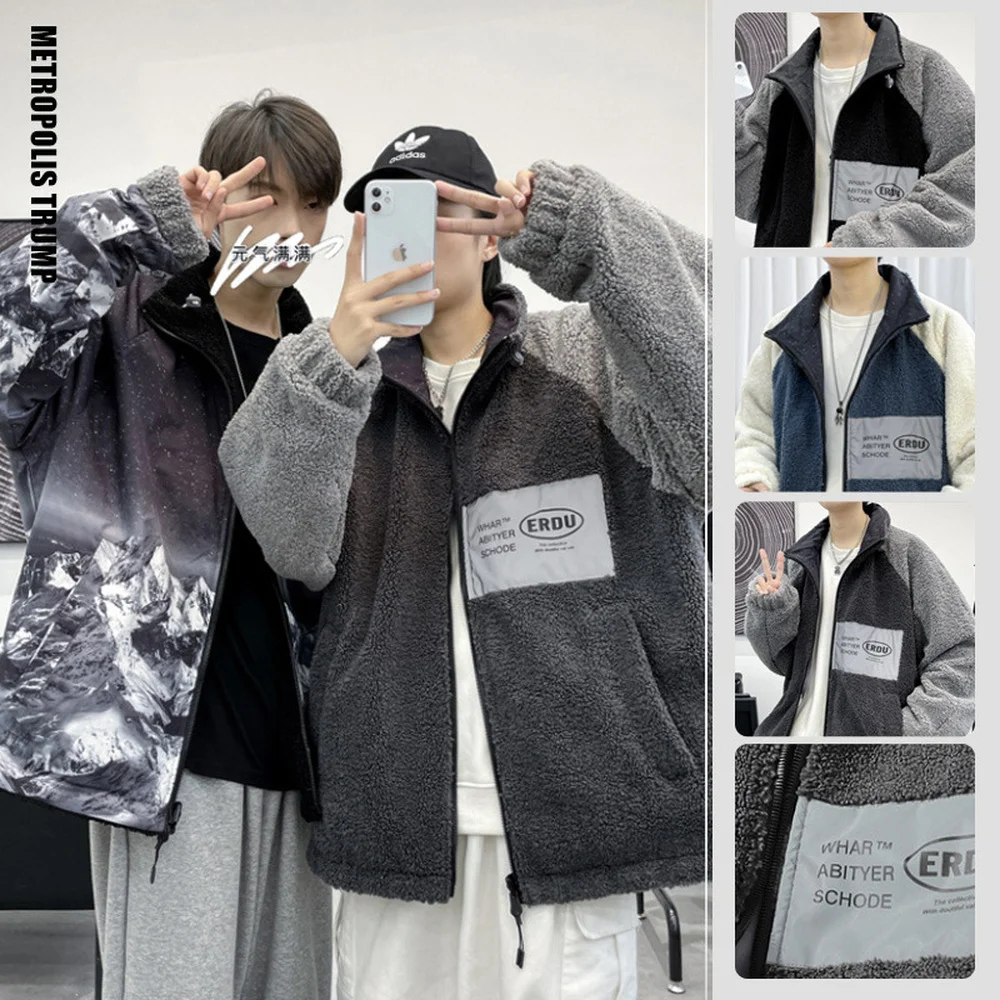 Covrlge Men's Zipper Jacket Winter Male Fleece Warm Coats Casual Streetwear Hip Hop Slim Fit Pilot Jackets Mens Clothing MWM126