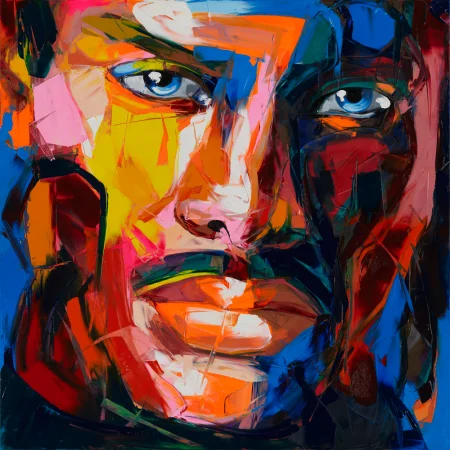 Африка старый ручная роспись Франсуаза Nielly лицо картина маслом настенное