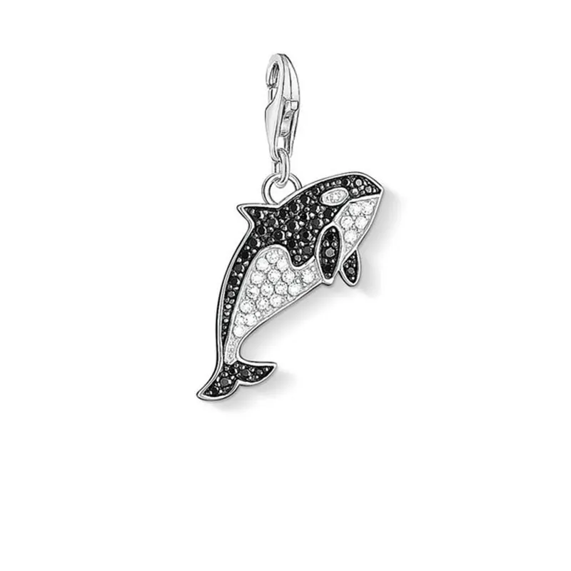 Pave CZ Orca кулон с изображением Кита Подвески для изготовления ювелирных изделий