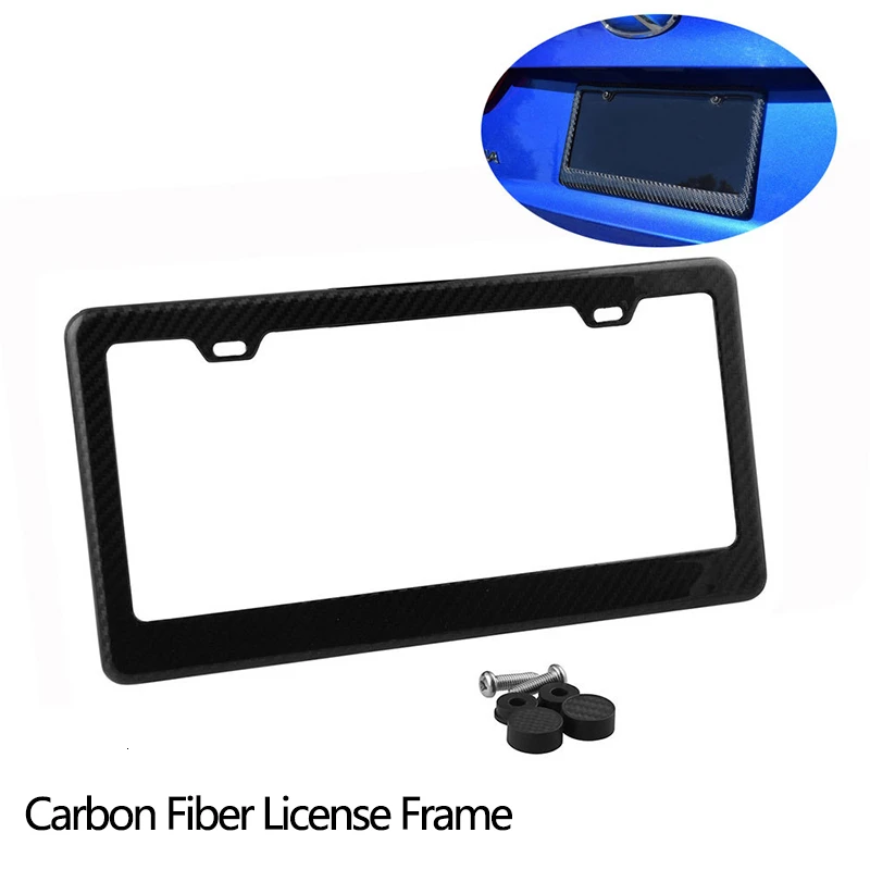 Универсальная регулируемая оправа для номерного знака США углеродное волокно 3K