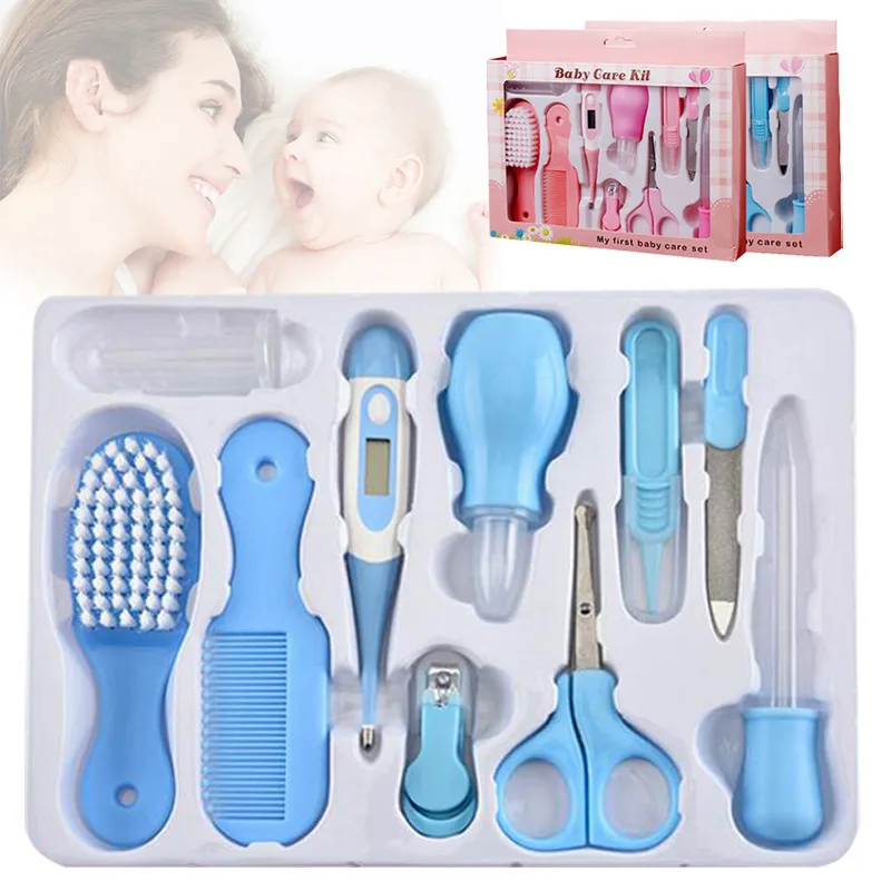 

2/4/9/10Pcs/set Baby Health Care Kit Newborn Kid Care Baby Kit Grooming Set Thermometer Clipper Scissor Brush for Newborns Baby