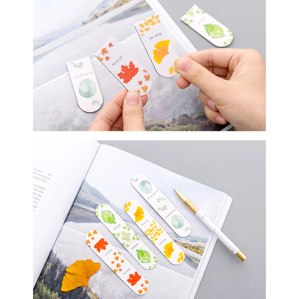 

10Pcs Maple Leaf Design Magnet Bookmarks Creative Marking Tag Books Page Marker Student Rewarding Prize