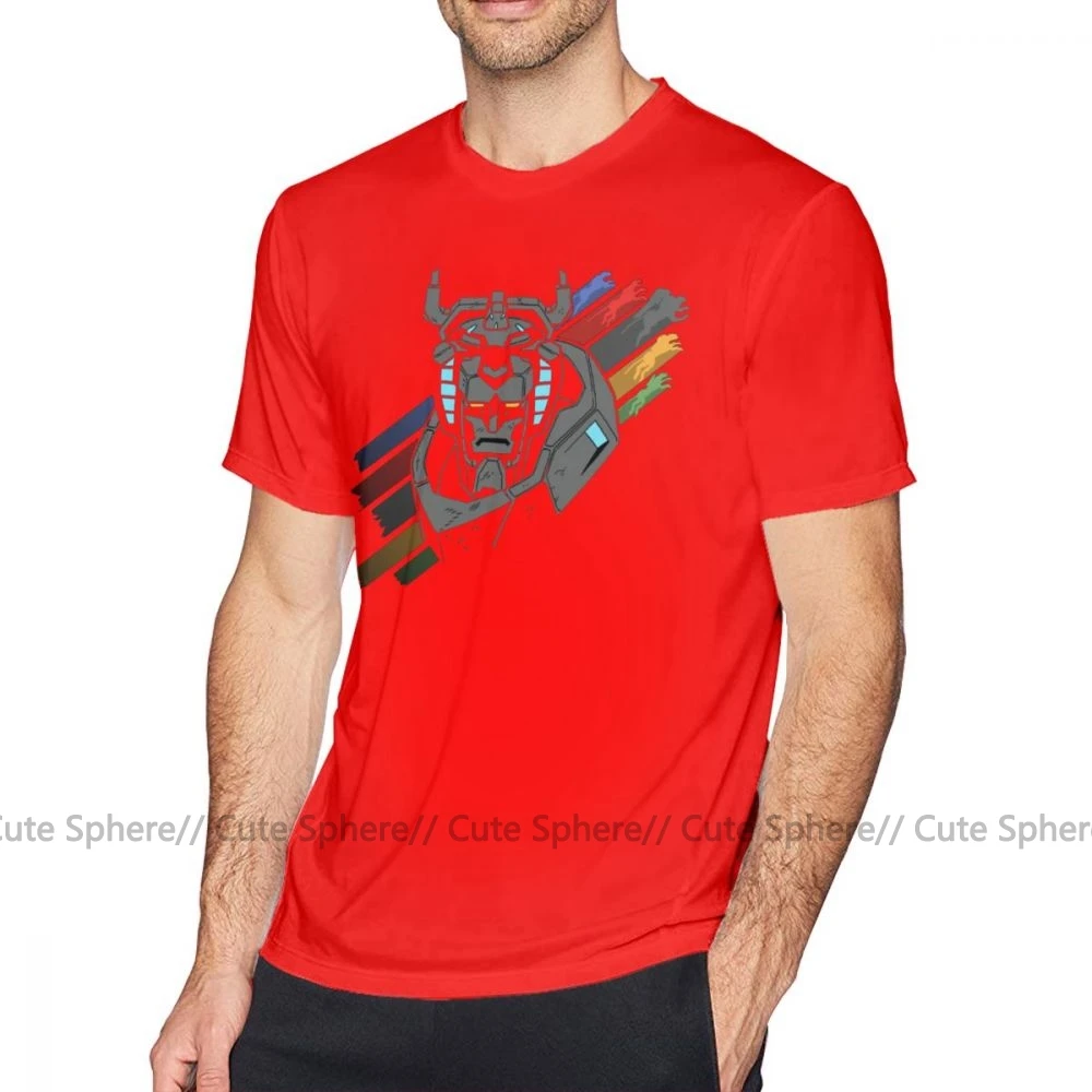 Voltron футболка Voltron Футболка с принтом Пляжная футболка Мужская 100 хлопок короткий рукав 5x Милая футболка - Цвет: Red