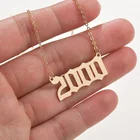 Kinitial Подвески на день рождения с датой, ожерелья с подвеской, 1985 по 2020 год, очаровательные ожерелья с подвеской