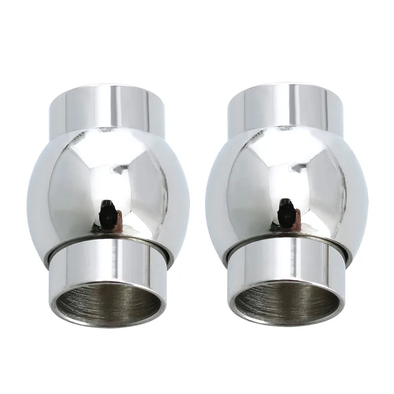 

2pcs/lot Silver Color Stainless Steel Magnetic Clasp Hooks Hole Size 6mm For Leather Cord DIY Men Women Jewelry Findings