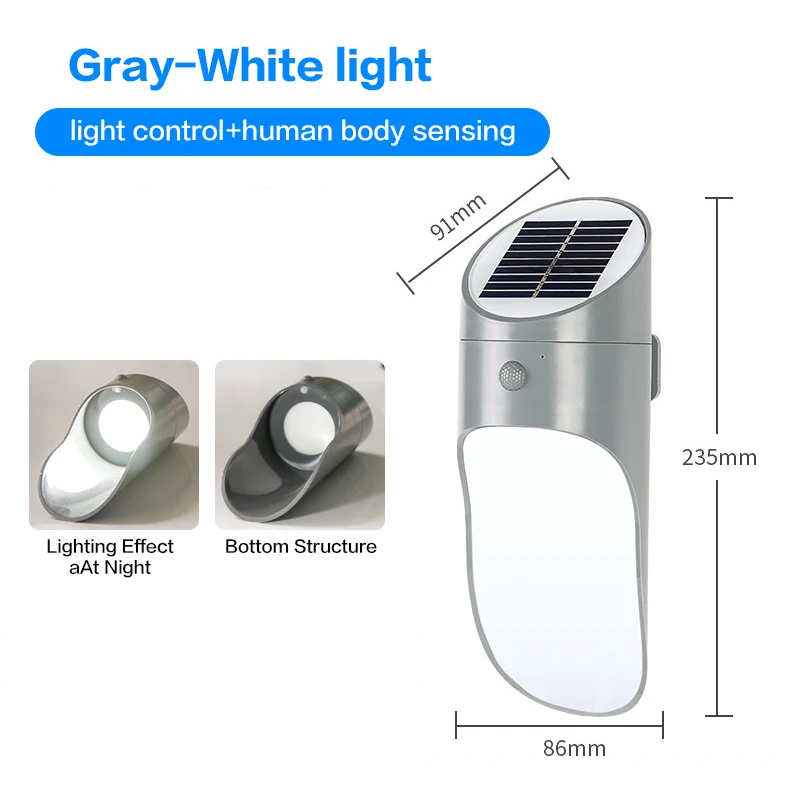 Светодиодный светильник на солнечной батарее настенный с датчиком СВЧ уличный