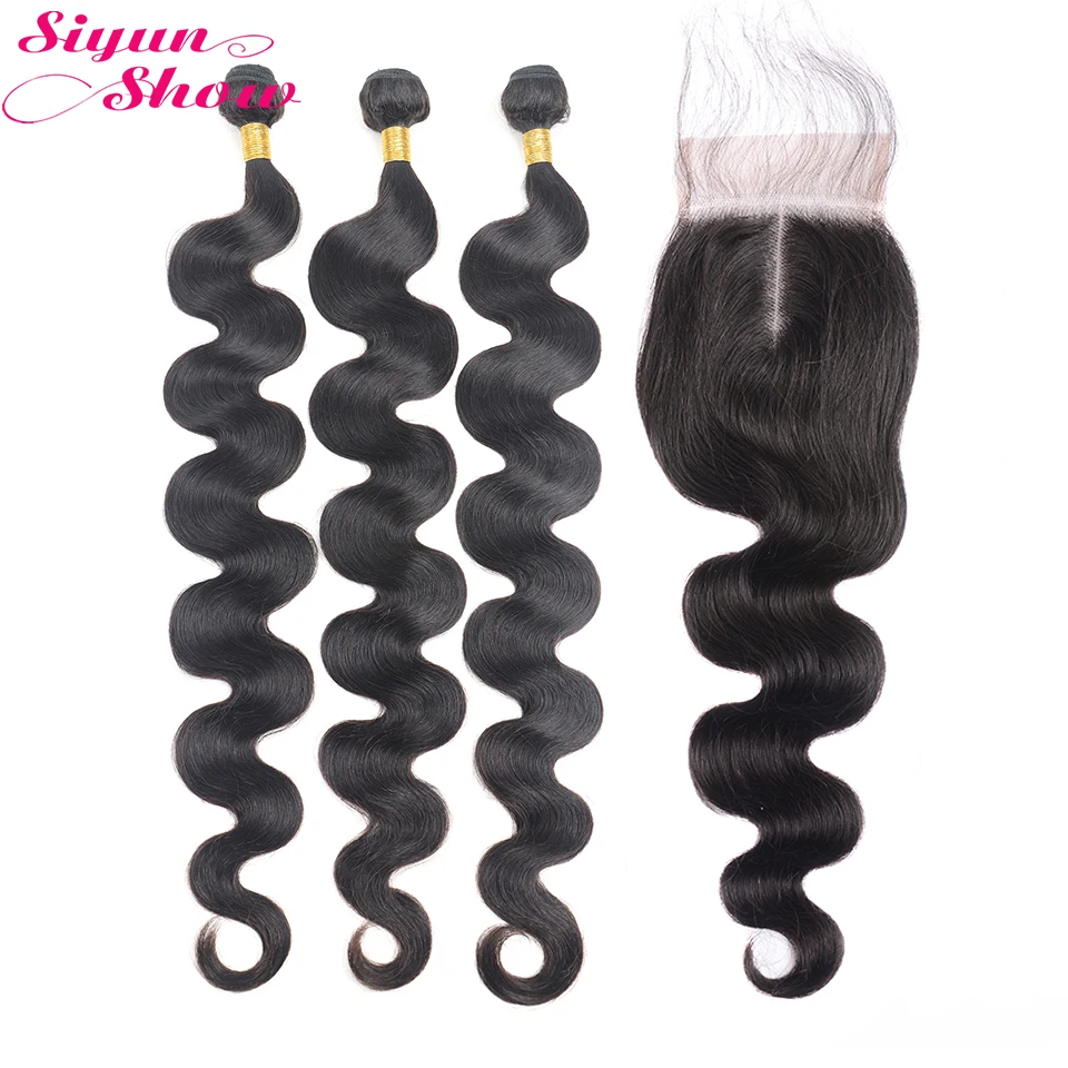 Длинные Размеры Remy человеческие волосы пряди с закрытием перуанский объемная