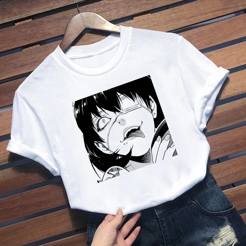 

WK Women's T-shirt Cotton Kakegurui Yumeko Jabami Anime Cartoon Kawaii Harajuku Fashion Hip-hop Streetwear Crew Neck T-shirt