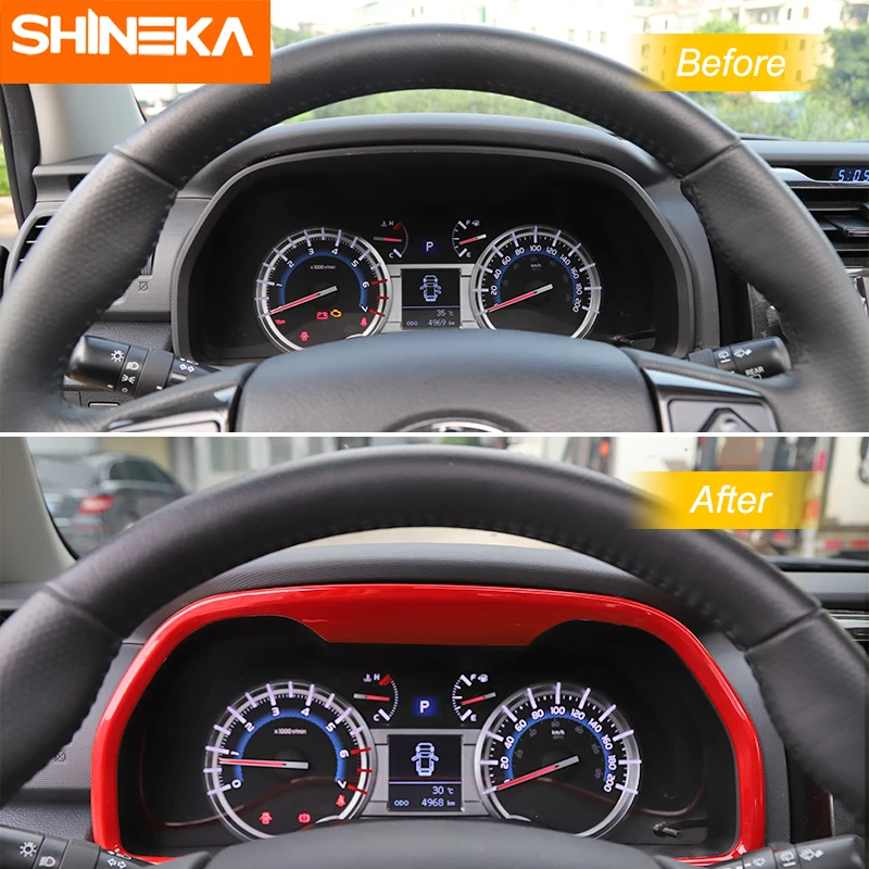 SHINEKA Interior Mouldings For Toyota 4Runner 2010+ Car Front Dashboard Decoration Frame Rings Trim sticker | Автомобили и