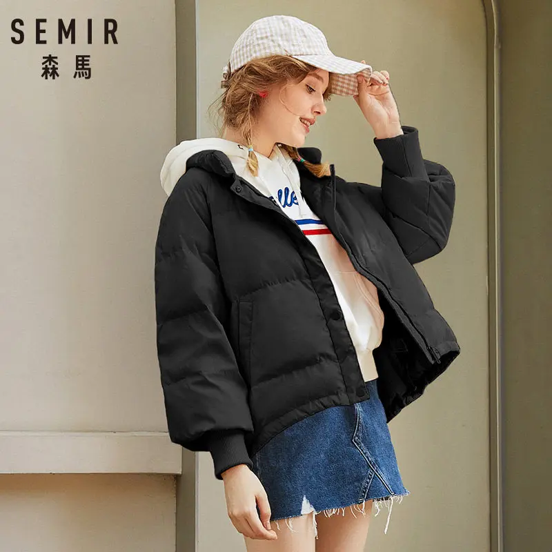 SEMIR 2020 модная зимняя куртка женские пуховики пальто женское утепленное с