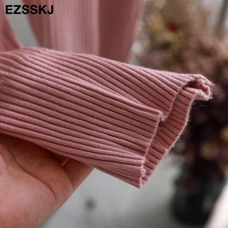 casual Elastic Waist Trousers Thick Knitted Women Harem Pants Autumn Winter Sport swear female sweater Radish pants Grandma
