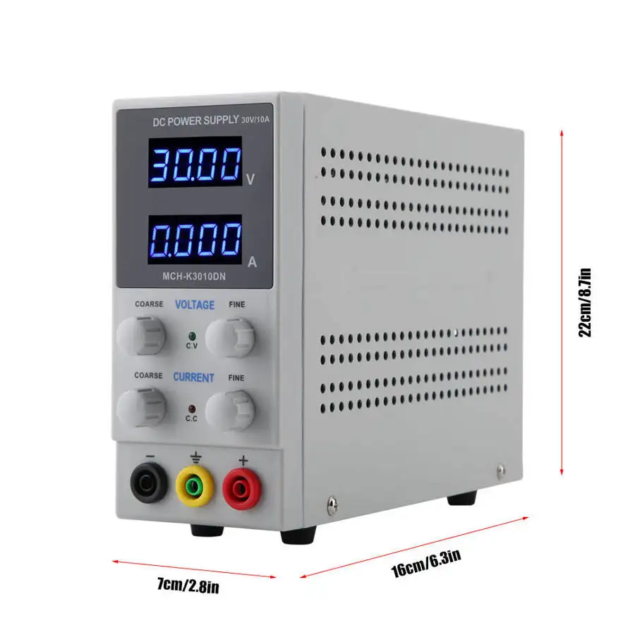 Регулируемый источник питания MCH-K3010DN постоянного тока 4 светодиода 30 В/10 А метр