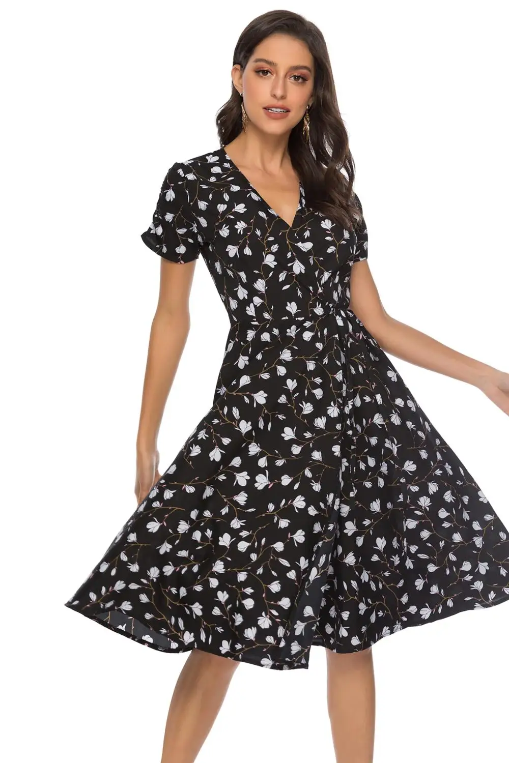 Богемное пляжное платье летнее женское Макси кимоно с цветочным принтом халаты