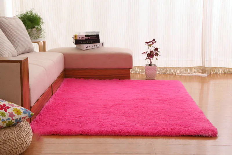 Rose red 120 см* 160 см большого размера обувь на платформе из искусственного кроличьего меха; Ковровое покрытие мягкий для Гостиная Спальня ребенка обхода защиты от холода 13 цветов - Цвет: Rose red