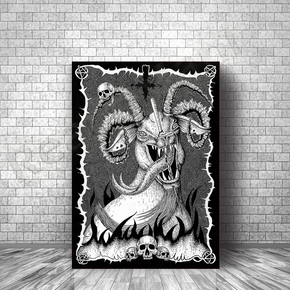 

Hellgoat, retro dark modern art print decoration poster
