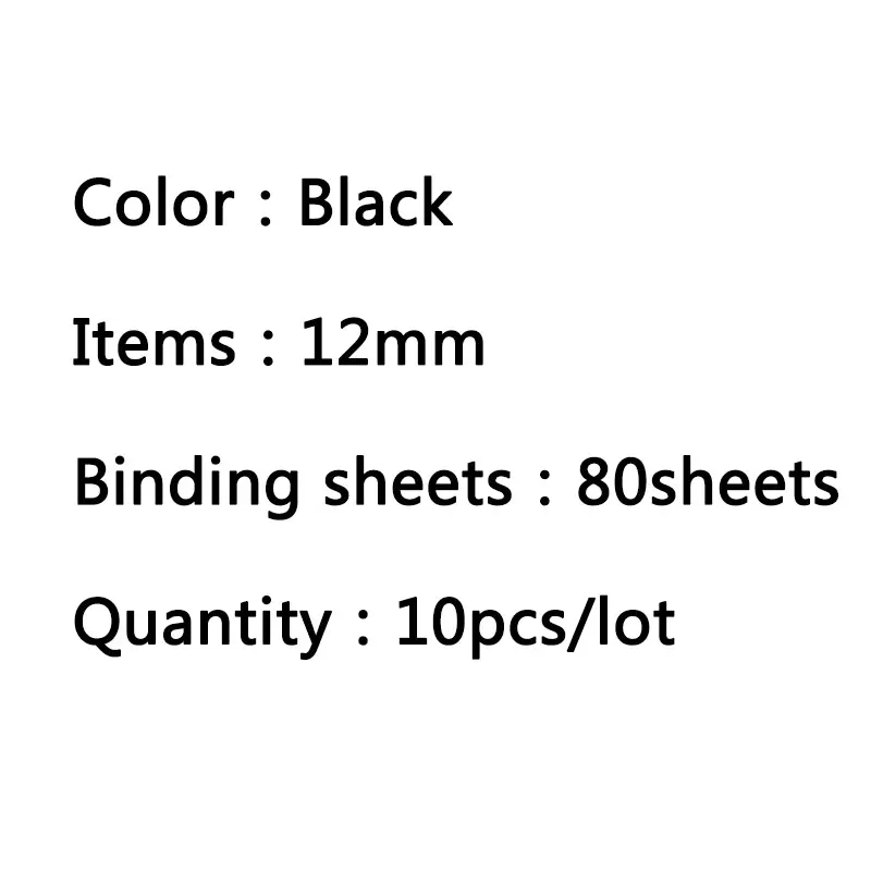 Black-12mm 10PCS 21 Hole Binding Ring 6-12mm Loose-leaf Spiral Coil Scrapbook Album Binding Aprons PVC Binder Rings Notebook Office Supply - Цвет: Black-12mm