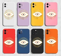 punqzy lucky eye blue eye of evil print clear phone case for iphone 13 12 pro max 7 6 8 plus x 11 xr xs soft silicone back cover