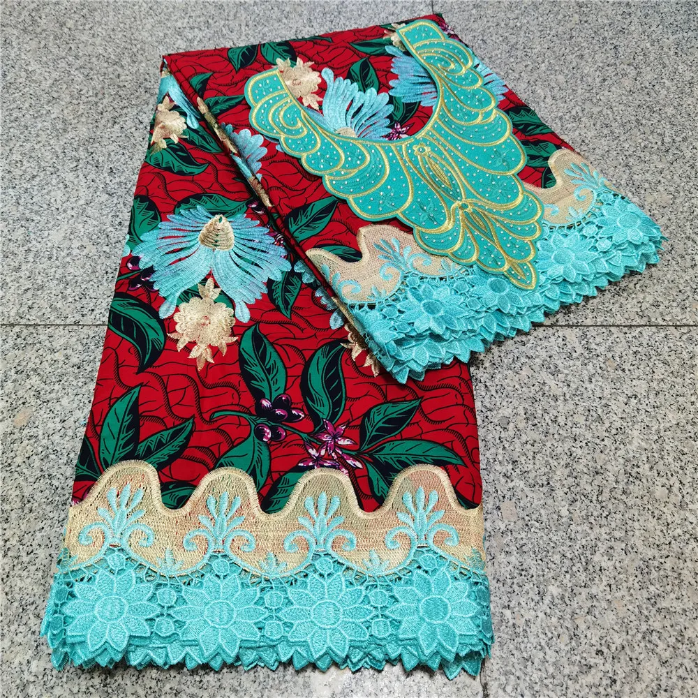 Хлопковая полиэфирная кружевная африканская Вощеная Ткань 6 ярдов/шт. ткань с