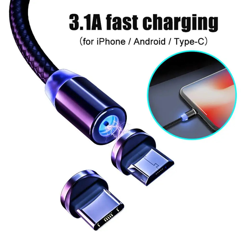 1/2m 3.1A Кабель с разъемом Micro USB Type C Магнитный кабель для быстрой зарядки и передачи