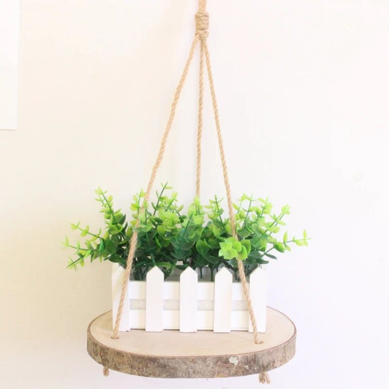 Подвесная деревянная полка для растений компактная стеллаж - Цена: 1721.88