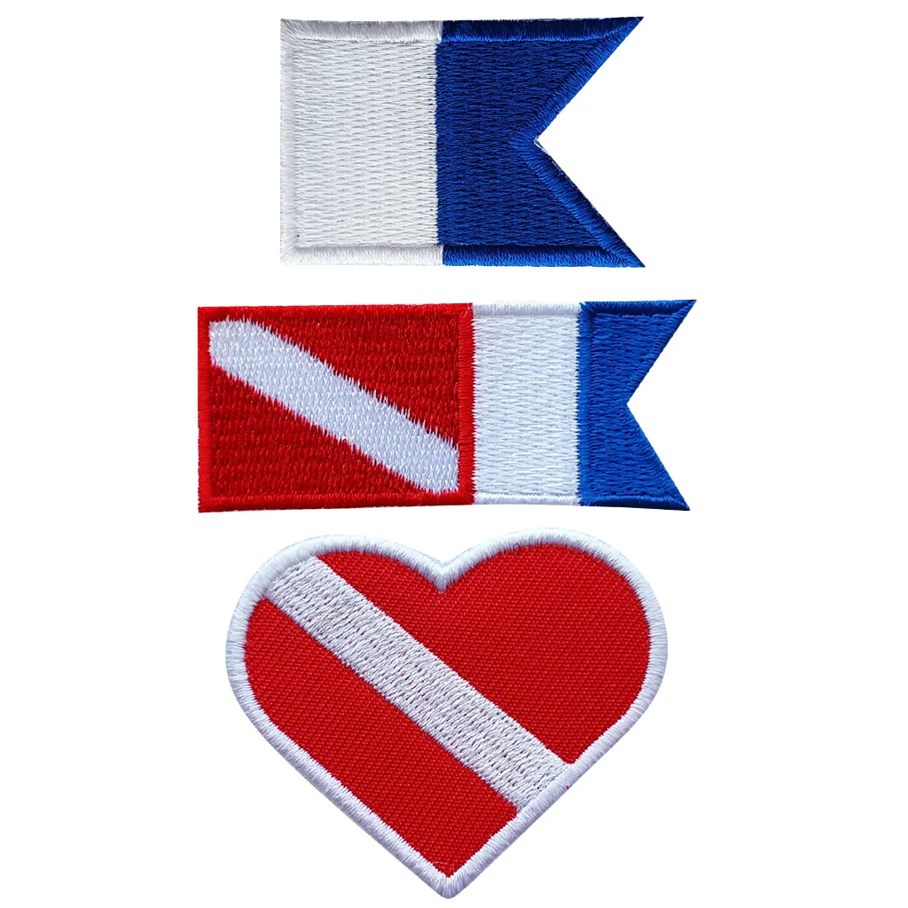 3 морские сигнальные флаги буквы А Альфа/дайвер вниз вышивка патч Дайвинг Флаг