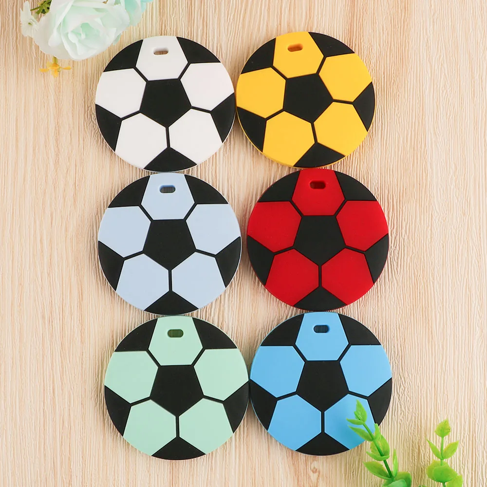 

Kovict 5/10/20pc New Football Baby Silicone Teethers For Baby Teeth Care Pendants DIY Pacifier Chain Necklace Toys Accessories