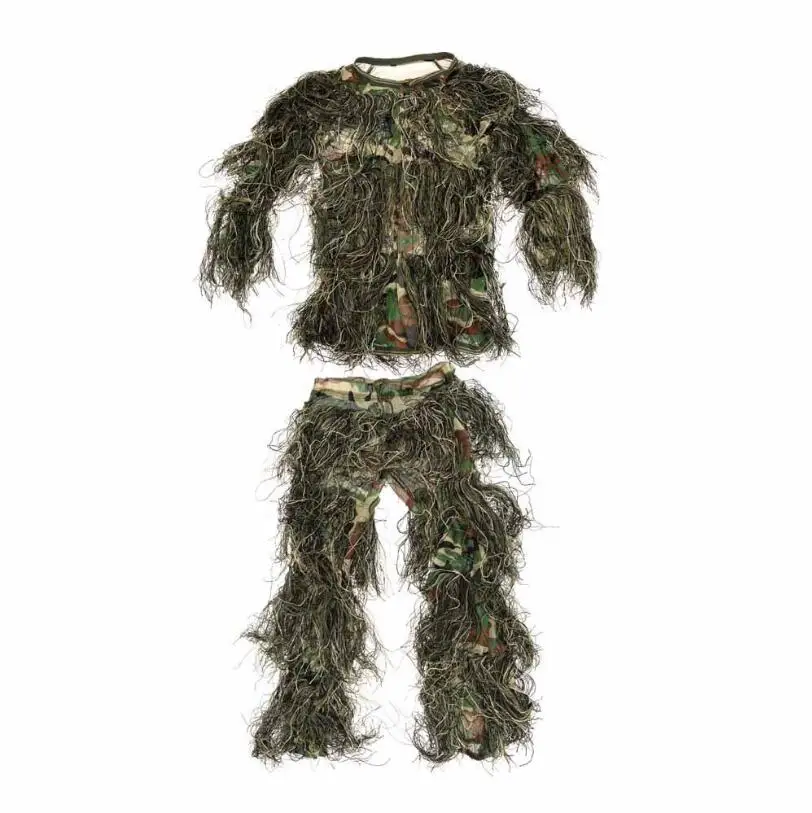 Cosplay P U B G Hunting Woodland Bionic Leaf Disguise Uniform CS Camouflage Suits Set Cloth Halloween Costume | Тематическая одежда