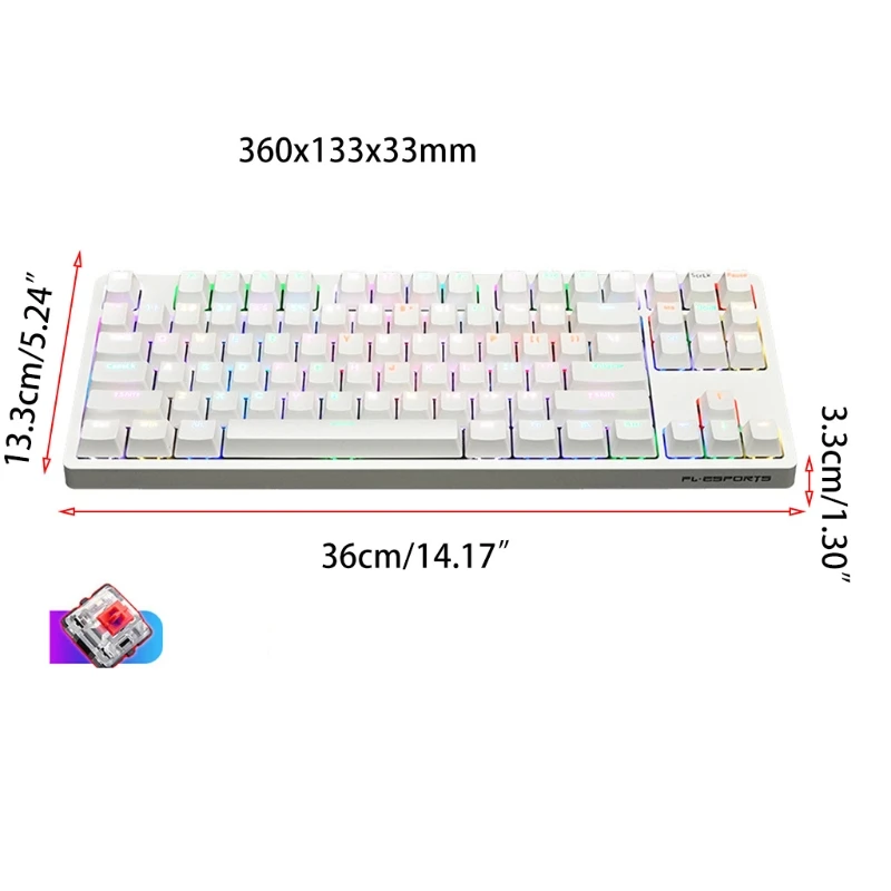 

Mini Keycap Wired Bluetooth Wireless Dual Mode 87 Key RGB Mechanical Keycap Kailh BOX Switch For Tablet Keyboard