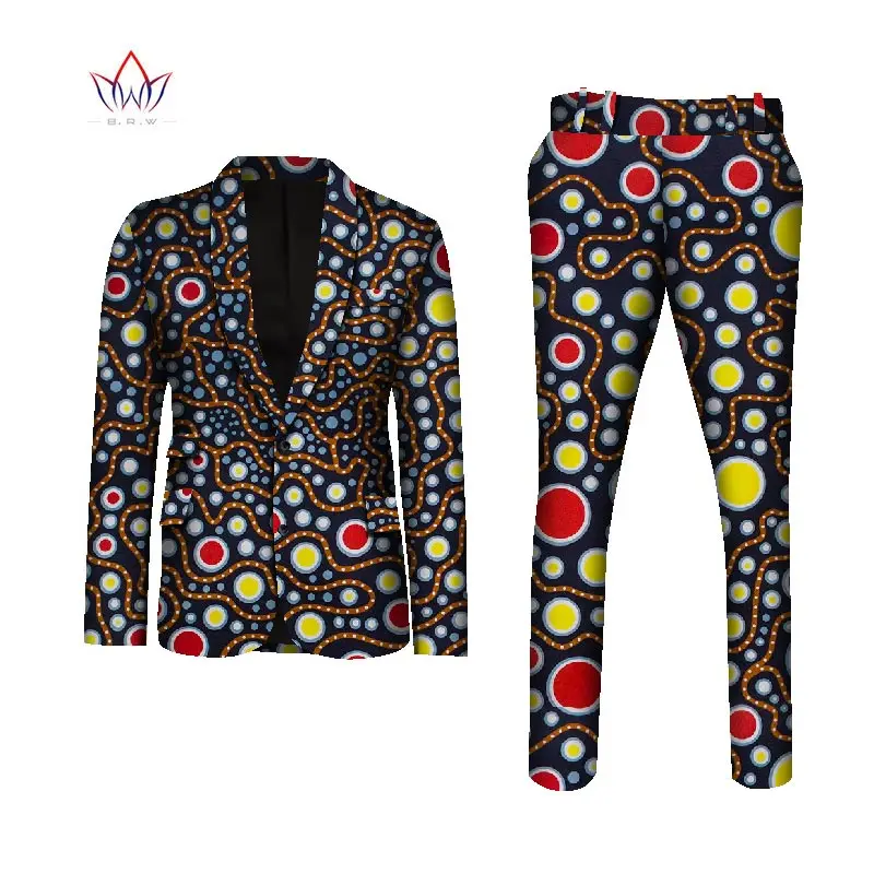Private Custom African Clothes for Men Slim Fitted Formal Suit Jacket+pant 2 Pieces Wedding/Work Place Business Clothes WYN1169